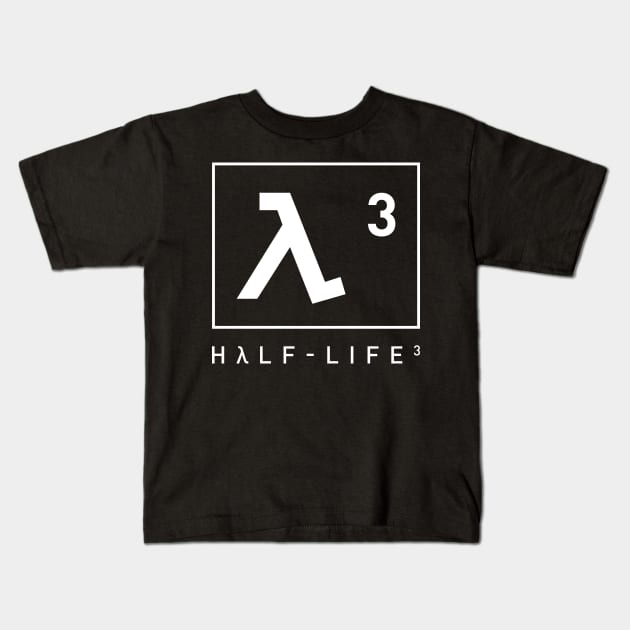 Half Life 3 Light Lambda Symbol Kids T-Shirt by Hataka